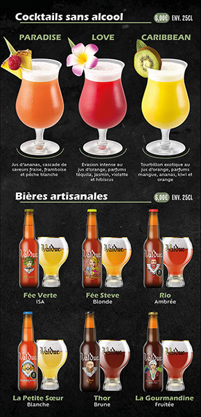 Carte boissons - Chambres hôtes Moselle Sud